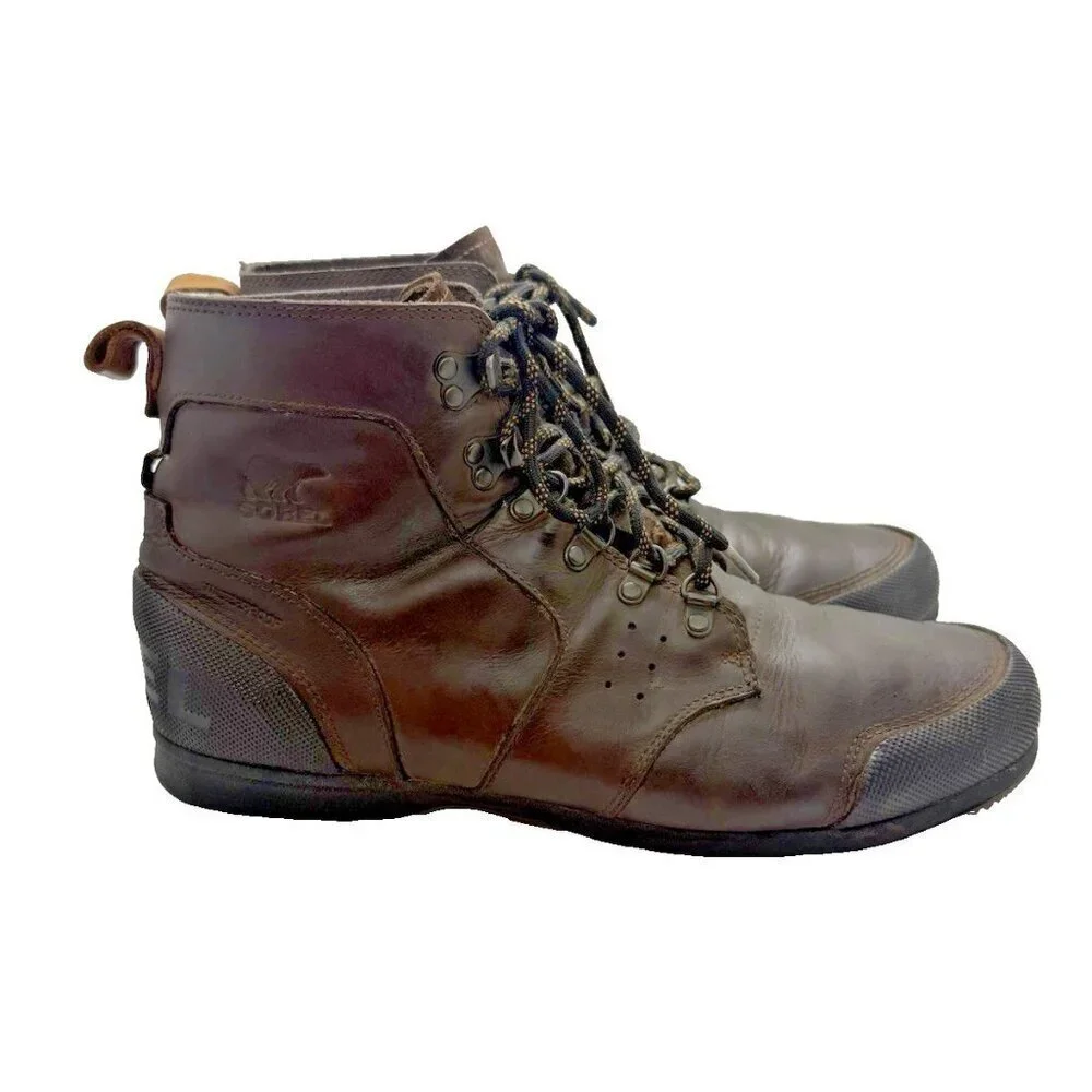 Sorel Ankeny Hiker Mens 13 Brown Leather Outdoors Trail Lace Up Boots NM2100-256